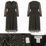 Lucky Brand Plus Dot Print Maxi Dress, Size 3X