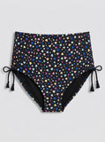 Salt + Cove Juniors Hearts Printed High-Waist Bikini Bottoms, Size Medium