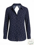 Bardot Open-Back Polka Dot Blouse, Size XS
