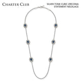 Charter Club Silver-Tone Cubic Zirconia Statement Necklace