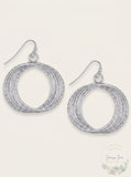 Thalia Sodi Silver-Tone Multi-Ring Medium 1.3 Drop Hoop Earrings