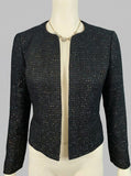 Nine West Womens Black Sequin Open Front Blazer, Size 2
