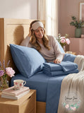 Aq Textiles Ultra Cool 700 Thread Count 4 PC. Sheet Set, King – Blue