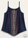 Epic Threads Big Girls Floral-Print Diamond Challis Tank Top, Size Small