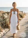 Womens Solid Smocked Tube Top Dress, Choose Sz/Color