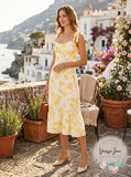 Aqua Toile De Jouy Sleeveless Floral MIDI Dress, Size XL
