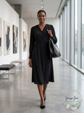 Alfani Faux-Wrap Dress, Size Large