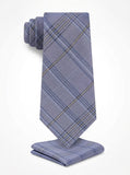 Calvin Klein Blue Mod Tonal Tartan Print Tie