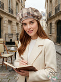 International Concepts Herringbone-Plaid Beret, One Size