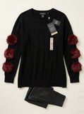 Say What? Trendy Plus Size Faux-Fur Trim Sweater, Size 1X