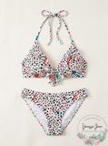 Salt + Cove Juniors Waiting Fur Tonight Push-up Bikini Top-L/ Leopard Multi