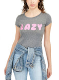 Love Tribe Juniors Lazy Micro-Striped Graphic T-Shirt, Size XL