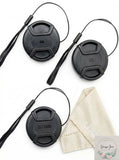 Unique Design Lens Cap Bundle, 3 Pcs 77mm Center Pinch Lens Cap and Cap Keeper