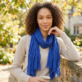 INC International Concepts Sheer Stripes Wrap One Size Blue