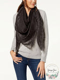 Inc International Concepts Ombre Metallic Foil Oversized Square Scarf Black