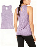 Ideology Heathered Keyhole-Back Tank Top,Size XL