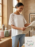 Kim and Cami Swing Lace Short Sleeve Tee, Size Small
