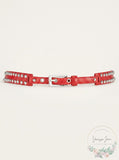 DKNY Dome-Studded Belt Red