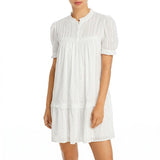 Aqua Puff Sleeve Trapeze Dress, Size Small