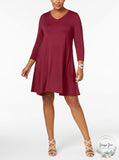 Style & Co V-Neck A-Line Swing Dress, Size OX