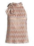 Inc Tie-Neck Shine Halter Top, Size XL