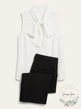 Bar III Bow-Neck Blouse, Size XS