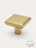 Franklin Brass Brushed Brass 1-1/8” Simple Chamfered Square Knob- 10 Pk P40847K