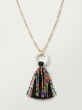 Inc Gold-Tone Beaded Tassel Pendant Necklace, 32 + 3 Extender