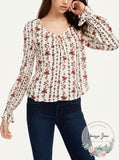Freshman Juniors Floral-Printed O-Ring Top, Size  XL