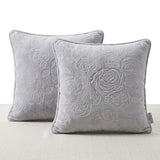 Infinity Home Throw Pillows Faux Fur 18 x 18 Set of 2 Gray Square Home Decor