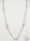 Inc Silver-Tone Pave Fireball Strand Necklace