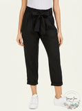 Indigo Rein Womens Juniors Paperbag Pants High Rise Pleated - Black - Small
