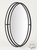 StyleWell Medium Oval Black Metal Classic Accent Mirror With Deep-Set Frame (30