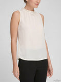 Dkny Women's Ruffle-Collar Sleeveless Blouse, Size Large