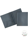 JAM Paper Plastic 2 Pocket Folders with Prongs Grey 6 Pack Durable POP Fold