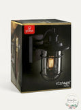Globe 44308 Vintage Turner Wall Sconce, Natural, Black