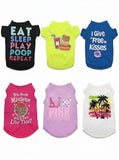 Hylyun Printed Puppy Shirt 6 Packs – Soft Breathable Pet T-Shirt, Size Xs