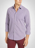 Tasso Elba Men Shirt Salerno Dobby Weave Plaid Button Down, Size Medium