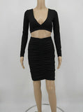 Fashion Nova Fashion Sexy Womens Two Piece Crop Top Mini Skirt Set Small