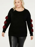 Say What? Trendy Plus Size Faux-Fur Trim Sweater, Size 1X