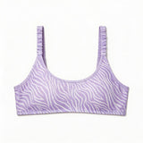 California Waves Juniors Smocked-Strap Bikini Top, Lilac, Size Small