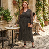 Lucky Brand Plus Dot Print Maxi Dress, Size 3X