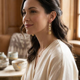 Charter Club Gold-Tone Imitation Pearl Linear Drop Earrings