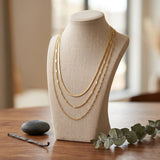 Unwritten 14K Gold Flash Plated 3-Pieces Layered Chain Necklace Set