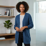 Planet Gold Juniors' Chunky Lace-up Cardigan Dark Blue, Size Small