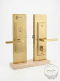 Emtek Mormont Single Cylinder Entry Set Replacement Sideplates, LH/Satin Brass