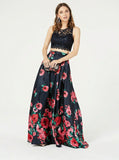 Sequin Hearts Juniors 2-Pc. Sequined Lace and Floral Gowns,Size 9