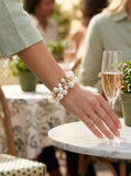 Thalia Sodi Gold-Tone Shaky Imitation Pearl Link Bracelet