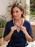 I.n.c. Gold-Tone Multicolor Crystal Velvet-Woven Statement Necklace, 18 + 3