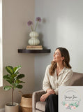 Home Decorators Collection Espresso Floating Corner Shelf